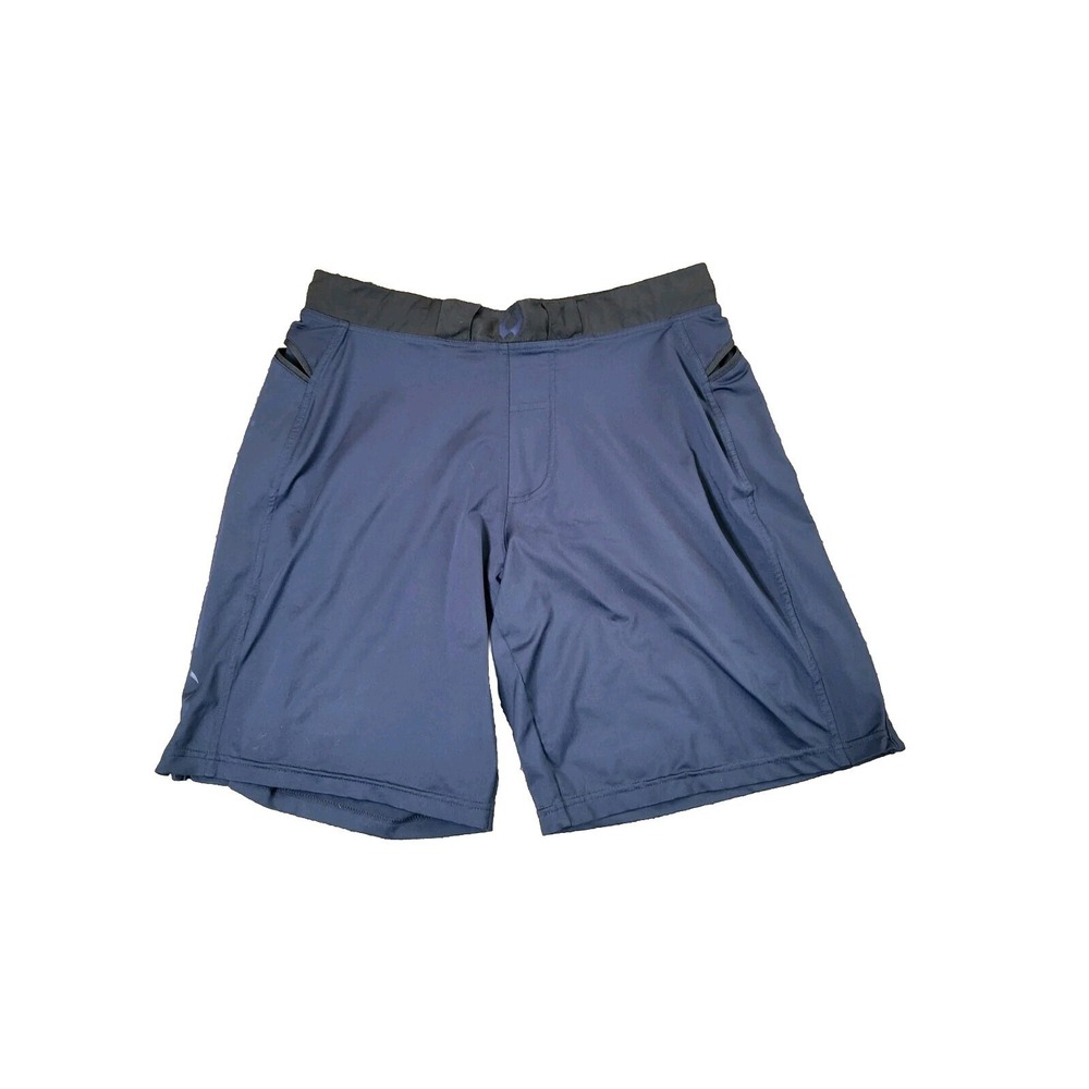 Hylete Above Knee shorts Mens Sz Large Performance Blue Black Stretch CrossFit.